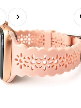 Pink Floral Lace Silicone Apple Watch Band 38/40mm NWT